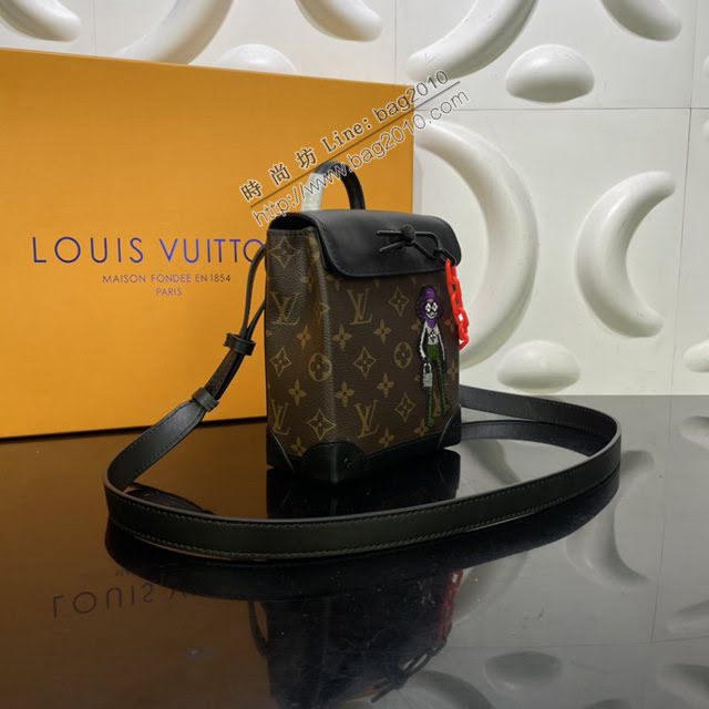 LOUIS VUITTON專櫃新款包包 路易威登Steamer Nano男士手袋 LV卡通刺繡老花郵差包 M80327  ydh4155